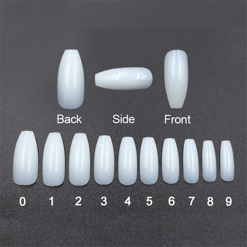 500 transparent natural fake nails