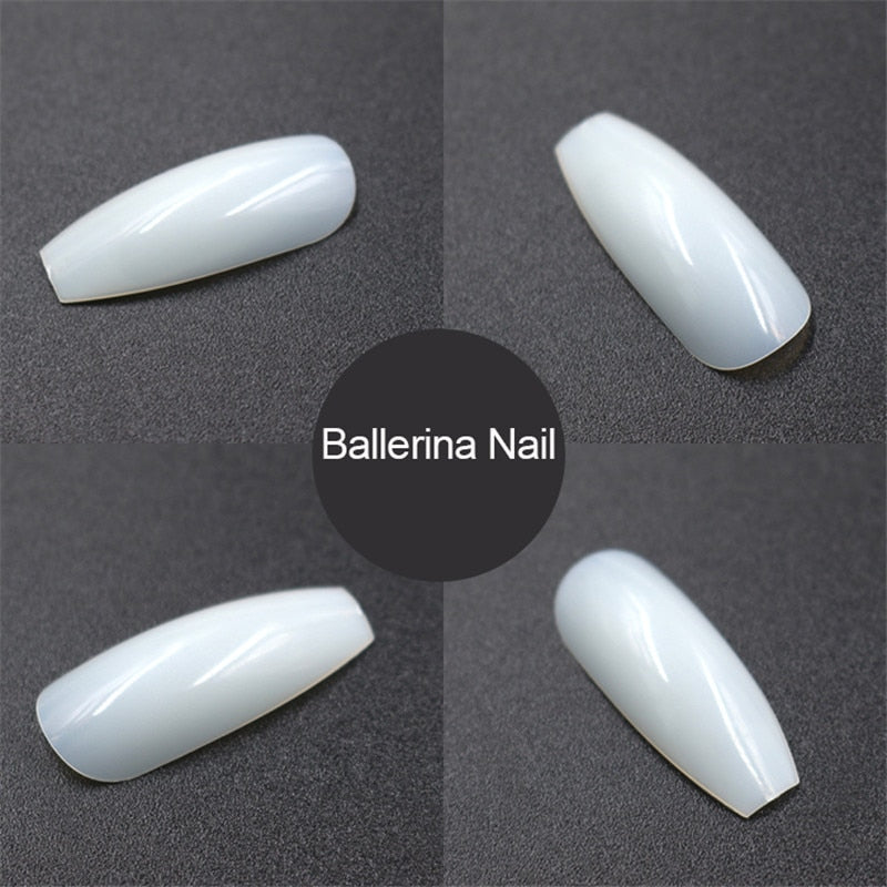 500 transparent natural fake nails