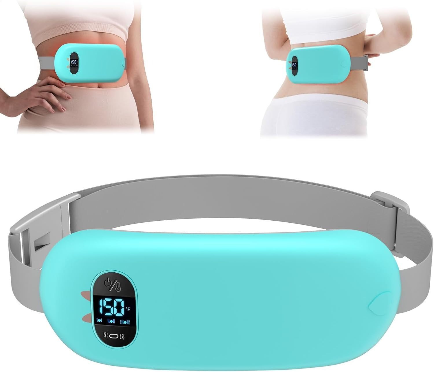 FSA HSA Eligible Portable Heating Pad for Cramps, Upgrade Cordless Electric Period Fast Heating Pad for Back Pain Relief Menstrual Belt 6 Heat 6 Massage Modes Gifts for Women Girls Her Girlfriend