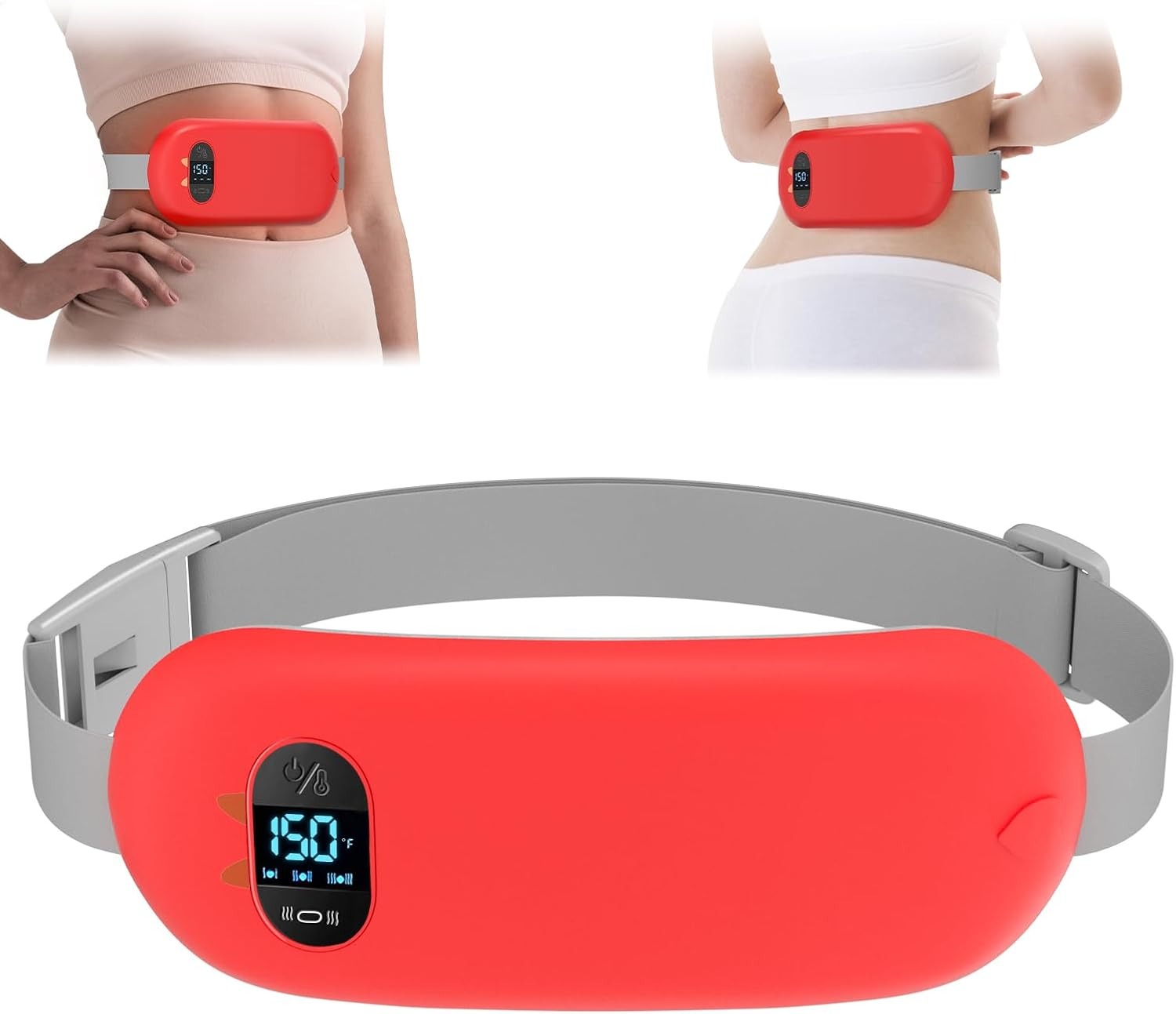 FSA HSA Eligible Portable Heating Pad for Cramps, Upgrade Cordless Electric Period Fast Heating Pad for Back Pain Relief Menstrual Belt 6 Heat 6 Massage Modes Gifts for Women Girls Her Girlfriend
