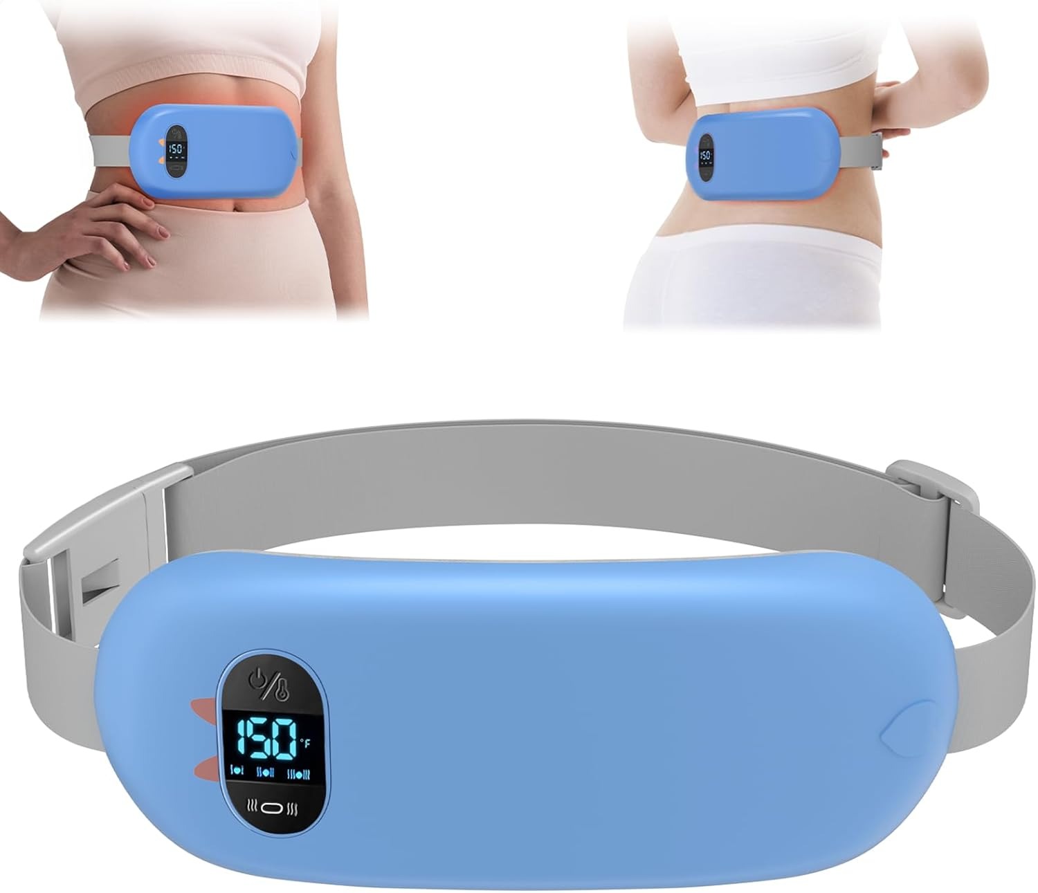 FSA HSA Eligible Portable Heating Pad for Cramps, Upgrade Cordless Electric Period Fast Heating Pad for Back Pain Relief Menstrual Belt 6 Heat 6 Massage Modes Gifts for Women Girls Her Girlfriend