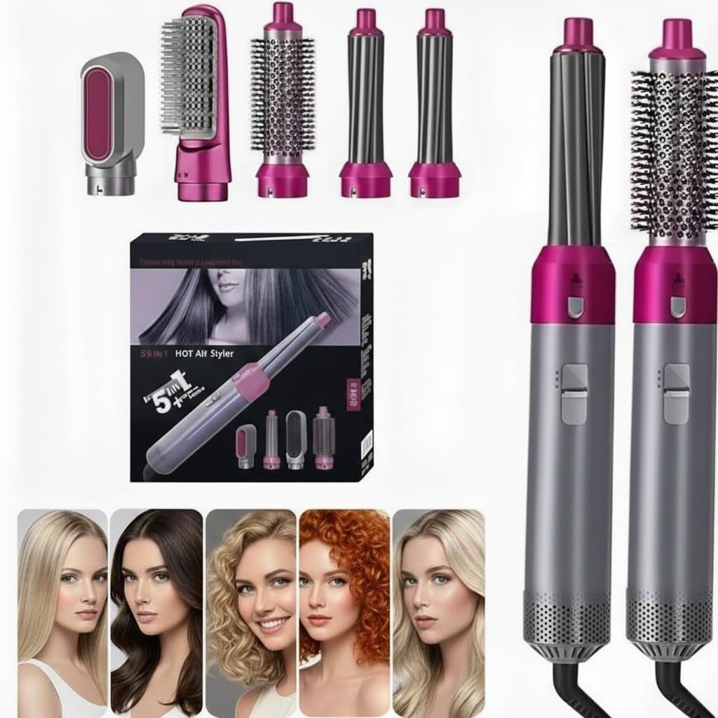 5 in 1 Hot Air Brush Hair Styler,