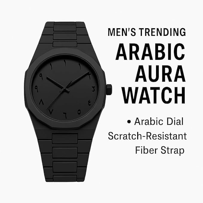 ✨ Luxury Arabic Dial Design for a timeless and elegant look. ✨ تصميم عربي فاخر يمنحك مظهراً أنيقاً وخالداً.